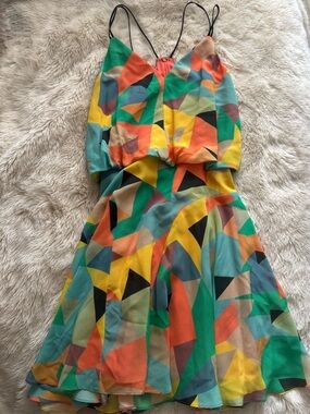 Milly Abstract Print Silk Mini Dress 🎨✨